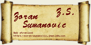 Zoran Šumanović vizit kartica